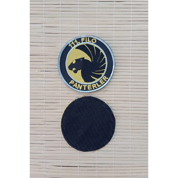 111. filo panterler yazili logolu nakis islemeli arma patch pec