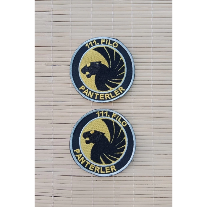 111. filo panterler yazili logolu nakis islemeli arma pec patch