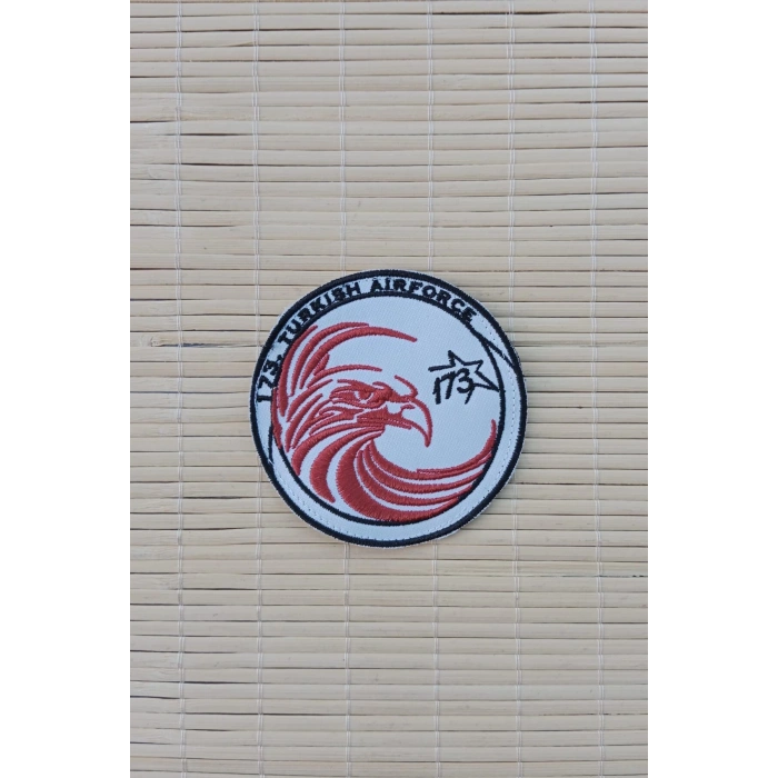 173. turkish airforce yazili kartal logolu fermateks dokuma nakis islemeli arma patch pec