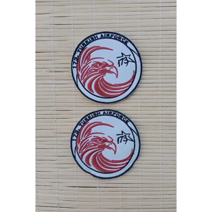 173. turkish airforce yazili kartal logolu fermateks dokuma nakis islemeli arma pec patch