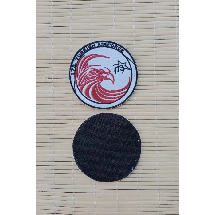 173. turkish airforce yazili kartal logolu fermateks dokuma nakis islemeli arma pec patch