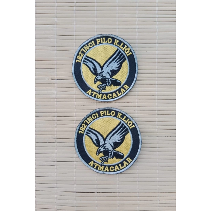 182. filo komutanligi atmacalar yazili kartal logolu nakis islemeli arma pec patch
