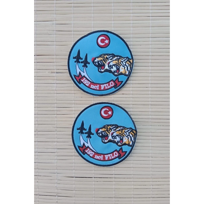 192. filo kaplan ve ucak logolu nakis islemeli arma pec patch