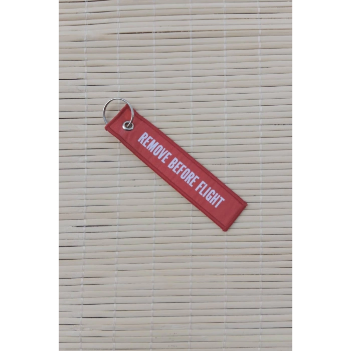 2 Adet F-35A Remove Before Flight Yazili Kirmizi Beyaz Nakis islemeli Bez Anahtarlik