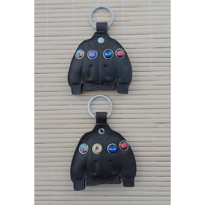 2 Adet Haki Renkli ozel uretim Hakiki Deri Pilot Mont Hediyelik Anahtarlik