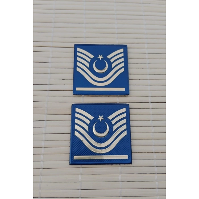 Jandarma Asayis Astsubay Bascavus Lacivert Renkli 3D Termoplastik Mini RutbeSİ