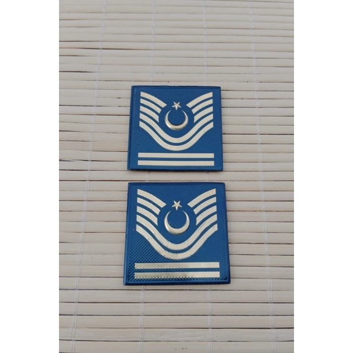 Jandarma Asayis Astsubay Kidemlibascavus Lacivert Renkli 3D Termoplastik Mini Rutbesi