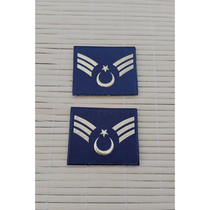 Jandarma Asayis Astsubay Kidemlicavus Lacivert Renkli 3D Termoplastik Mini Rutbesi