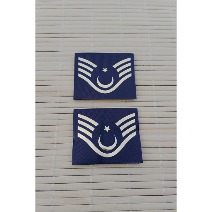 Jandarma Asayis Astsubay Ustcavus Lacivert Renkli 3D Termoplastik Mini Rutbesi