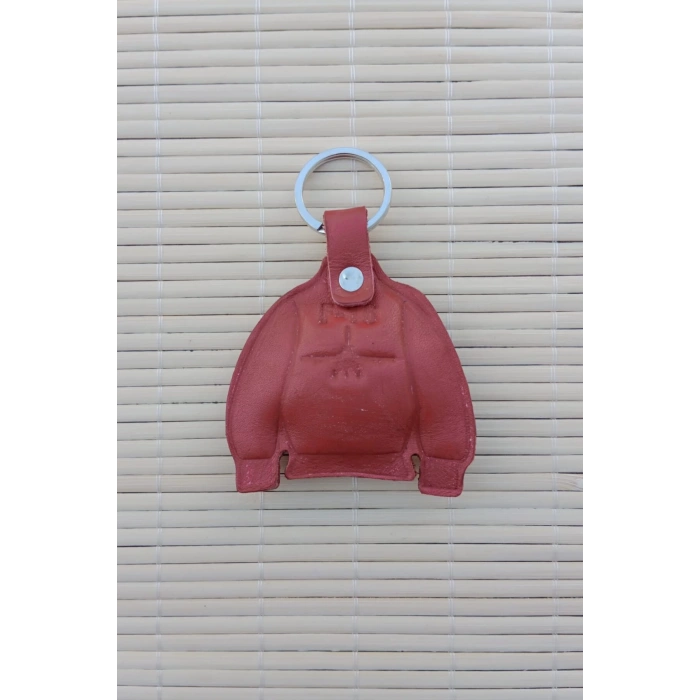 2 Adet Kirmizi Renkli ozel uretim Hakiki Deri Pilot Mont Hediyelik Anahtarlik