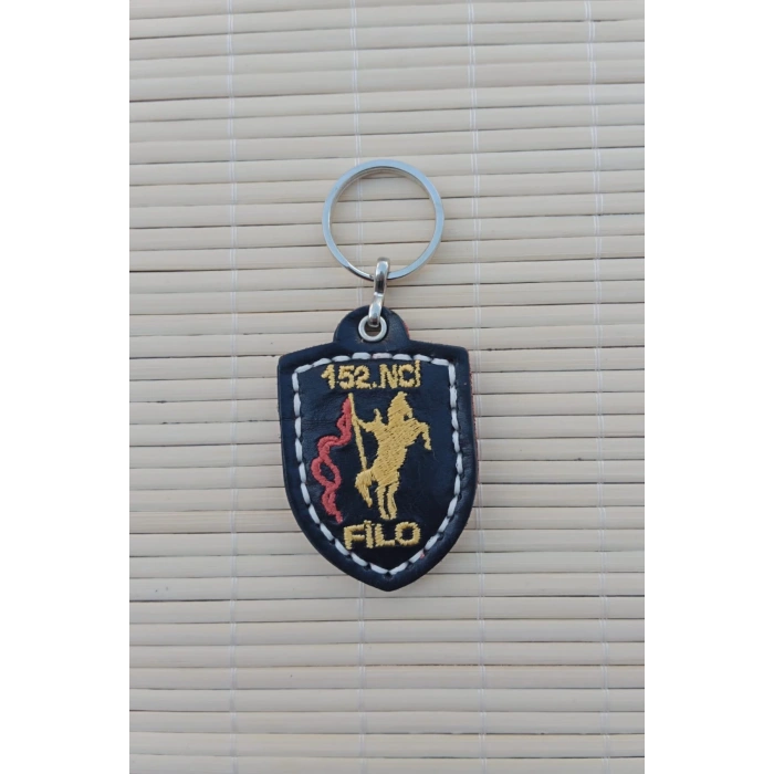 2 Adet Siyah Renkli ozel uretim 152. Filo Ayyildiz Hakiki Deri Hediyelik Anahtarlik