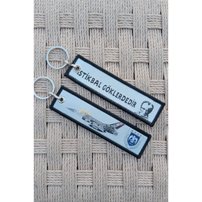 2 Adet Turk Hava Kuvvetleri istikbal Goklerdedir Yazili Nakis islemeli Bez Anahtarlik