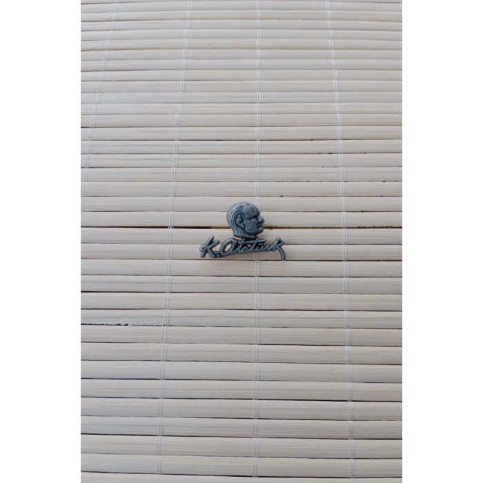 3 Adet Ata rozeti Siyah renkli Ataturk siluetli imzali Sarrafiyeli taki ceket yaka ignesi yaka rozeti