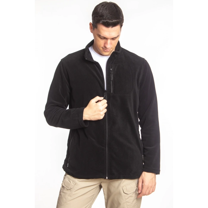 3 cepli ozel tasarim uzun kollu siyah renkli tam fermuarli kaliteli polar