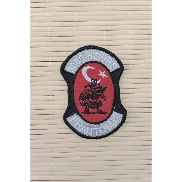 3000 Hours Phantom Yazili Nakis islemeli Arma Pec Patch