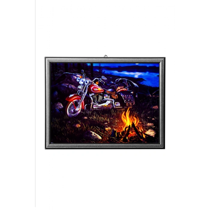 5d recine elmas boyama 180° hareketli klasik motosiklet cerceveli tablo resim