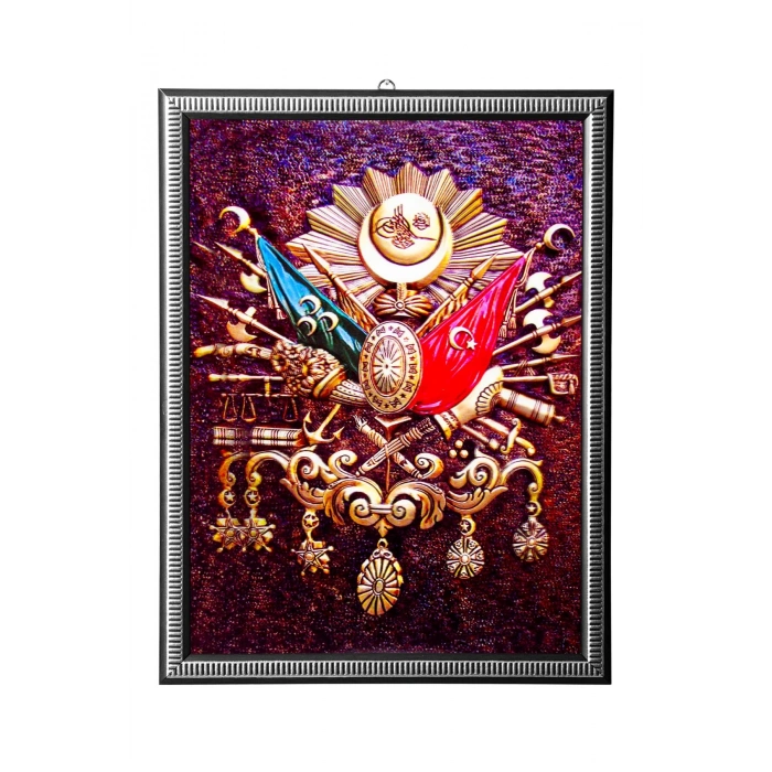 5d recine elmas boyama 180° hareketli osmanli tugrasi cerceveli tablo resim