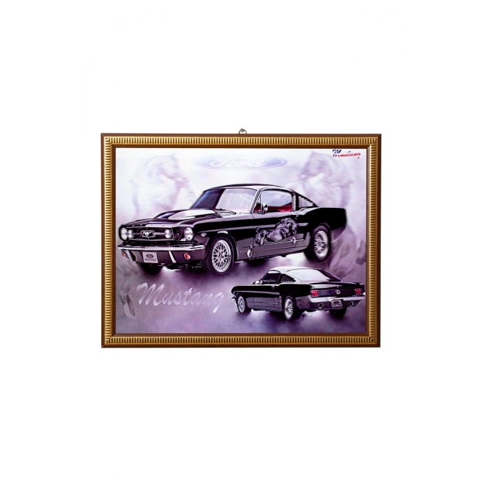 5d recine elmas boyama 180° hareketli klasik mustang araba cerceveli tablo resim