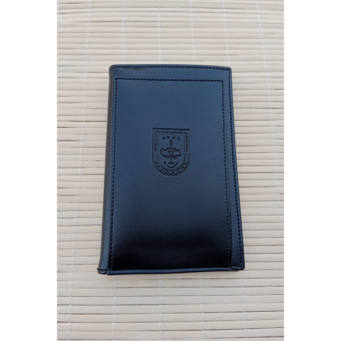 Jandarma Yazili Amblemli Soguk Baskili ozel Tasarim Cengiz Pakel Hakiki Deri Bloknot