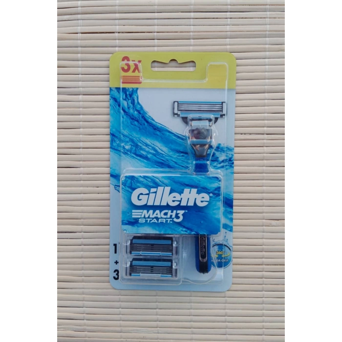 Acemi bedelli asker icin 3 bicakli gillette mach 3 start Tiras Makinasi 1 + 3 Bicak jilet