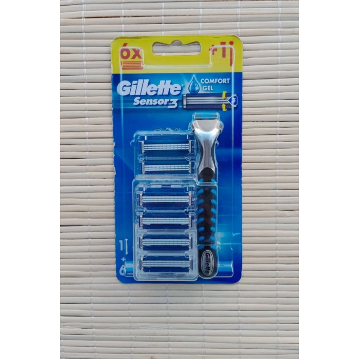 Acemi bedelli asker icin 3 bicakli gillette sensor 3 Tiras Makinasi 1 + 6 Bicak jilet