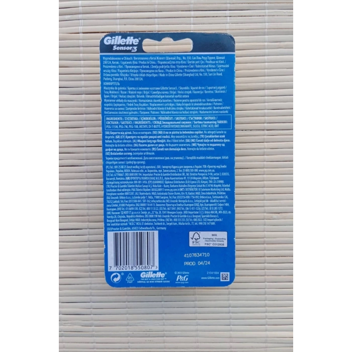 Acemi bedelli asker icin 3 bicakli gillette sensor 3 Tiras Makinasi 1 + 6 Bicak jilet