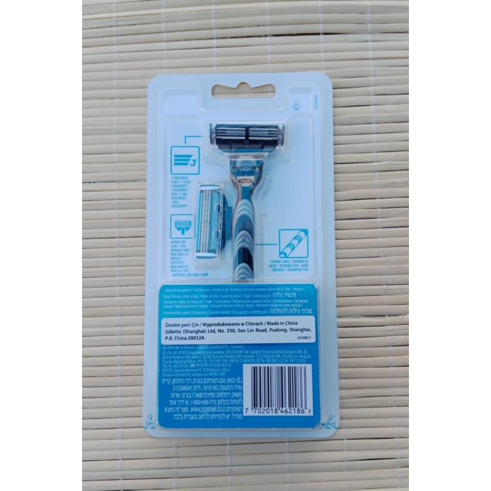 Acemi bedelli asker icin 2 bicakli gillette mach 3 Tiras Makinasi 2 + 1 Bicak jilet