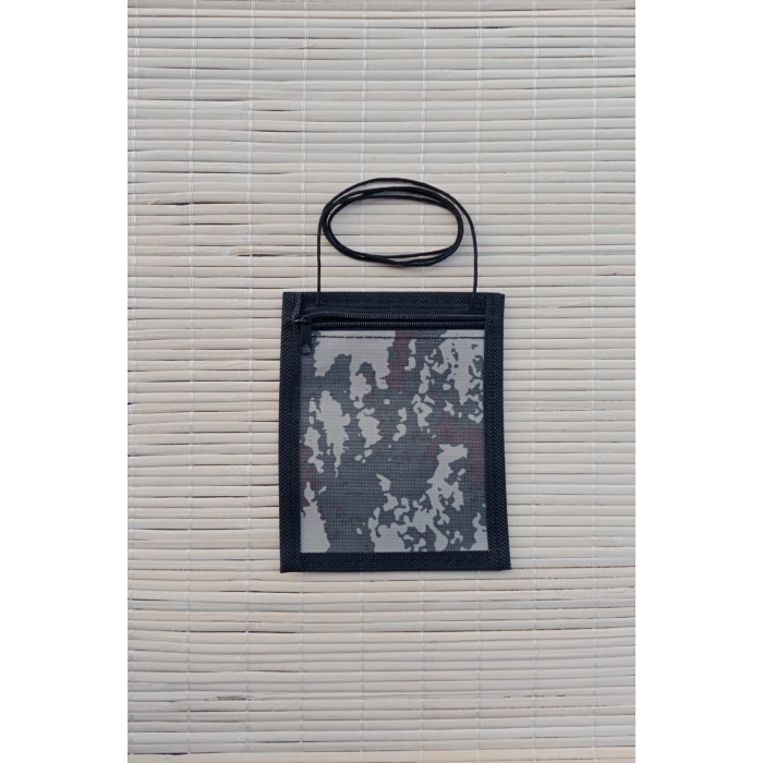 acemi bedelli asker icin kamuflaj renkli boyundan baglamali ipli boyun cuzdani