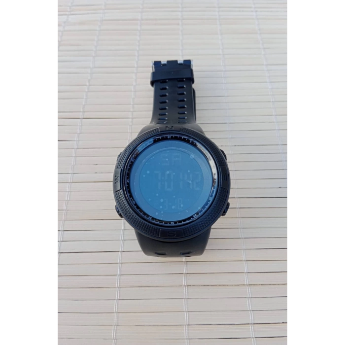 Acemi Bedelli Askerler icin Takvimli Alarmli Kronometreli Yumusak Klasik Siyah Kol Saati