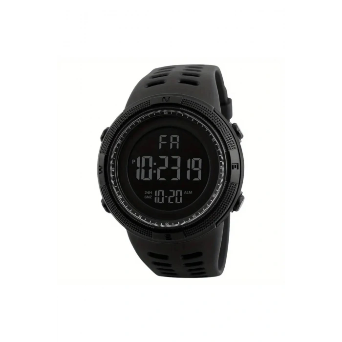 Acemi Bedelli Askerler icin Takvimli Alarmli Kronometreli Yumusak Klasik Siyah Kol Saati