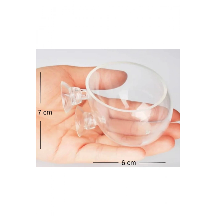 Akvaryum Dekorasyon Bitki Yetistirme ve Yemleme icin Mini Vantuzlu Cam Saksi