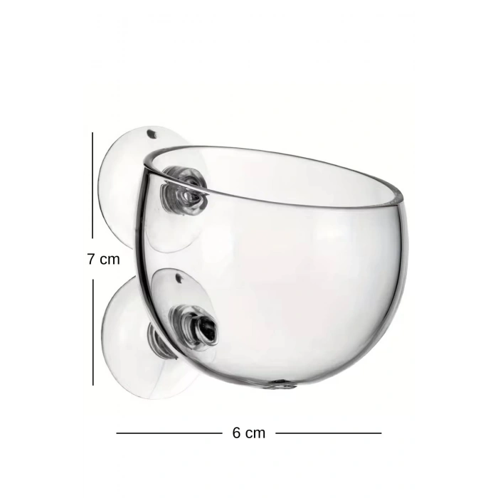 Akvaryum Dekorasyon Bitki Yetistirme ve Yemleme icin Mini Vantuzlu Cam Saksi