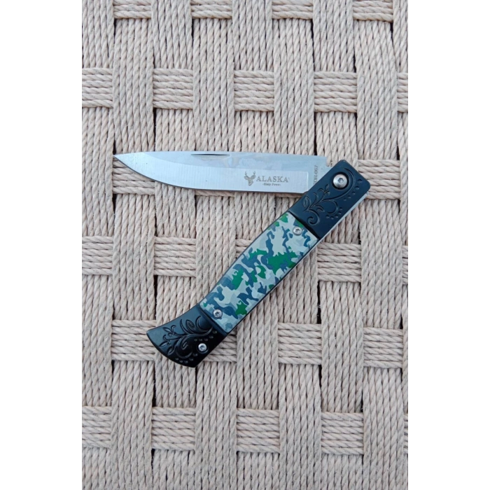Alaska SDR-067 Paslanmaz Karbon Celik Govdeli D2 Kamp Caki Bicak