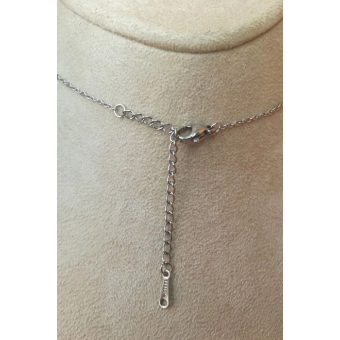 anahtar tasarim ince silver zincirli gumus renkli kaliteli paslanmaz celik kolye stainless stell
