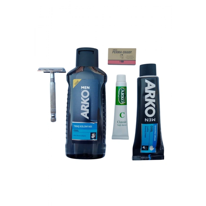 Arko Men Cool Tras Kolonyasi Arko Men Cool Tras Kremi Jel Tima 777 tras makinasi Perma Sharp Jilet Arko Nem Klasik cilt besleyici Yagli Krem 20 cc Tras Seti