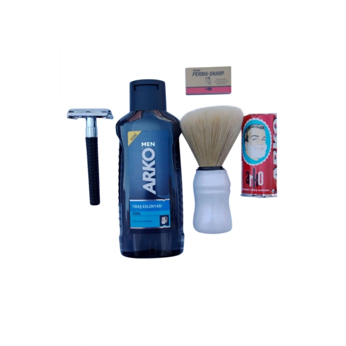 Arko Men Cool Tras Kolonyasi Orak Plastik Sapli Tras Makinasi Perma Sharp Jilet Arko Berber Tras Sabunu Sakal Fircasi Tras Seti