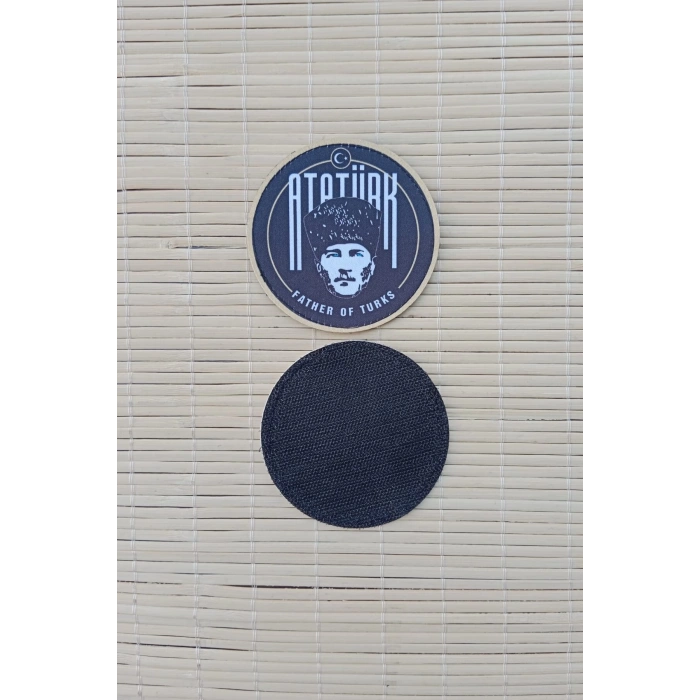 ataturk father of turks yazili fermateks dokuma islemeli arma patch pec