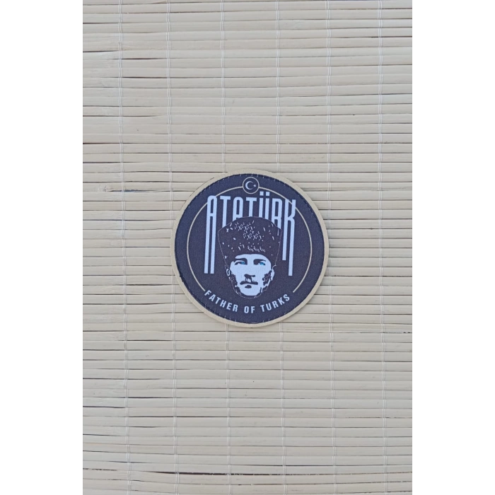 ataturk father of turks yazili fermateks dokuma islemeli arma patch pec