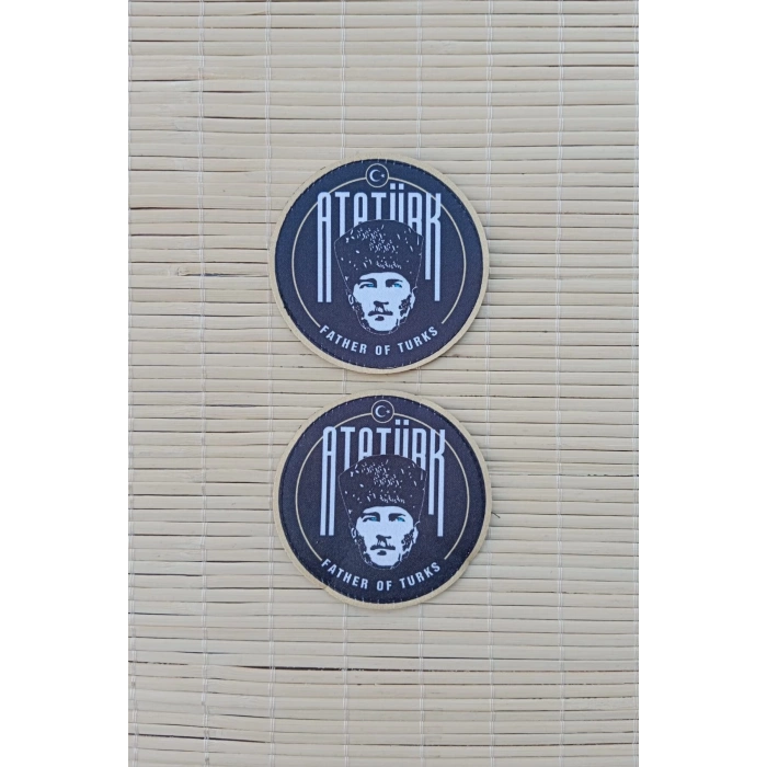 ataturk father of turks yazili fermateks dokuma islemeli arma pec patch