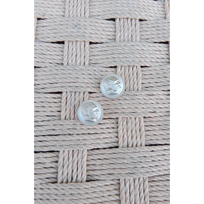 Ataturk kabartma siluet Gumus Dokum yuvarlak ceket yaka ignesi yaka rozet