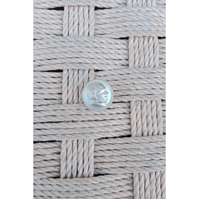 Ataturk kabartma siluet Gumus Dokum yuvarlak ceket yaka ignesi yaka rozet