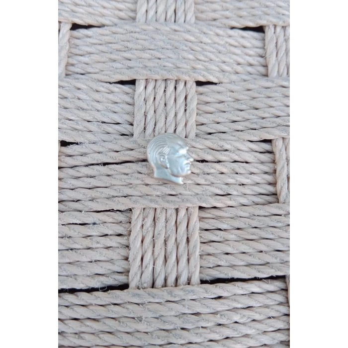 Ataturk kabartma siluetli Gumus Dokum ceket yaka ignesi yaka rozeti