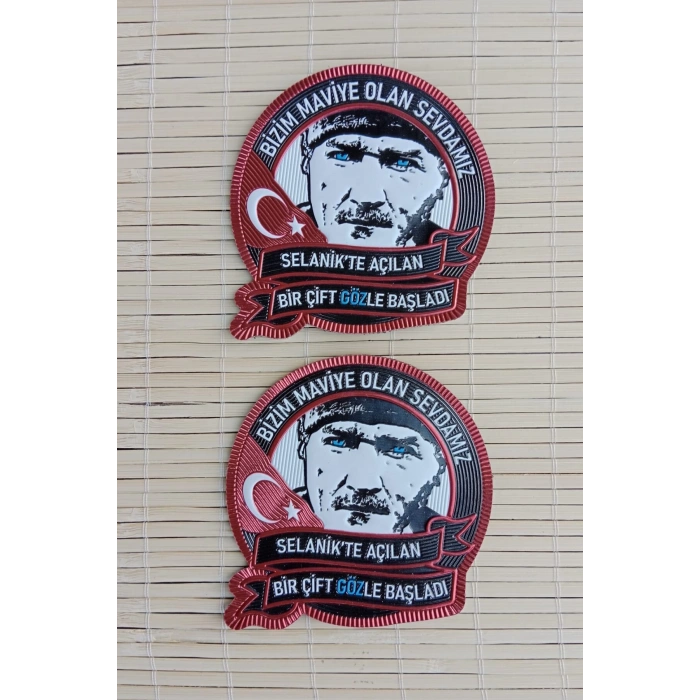ataturk resimli kirmizi zemin bizim maviye olan sevdamiz 3d tpu termoplastik silikon kabartma nakis islemeli arma patch pec