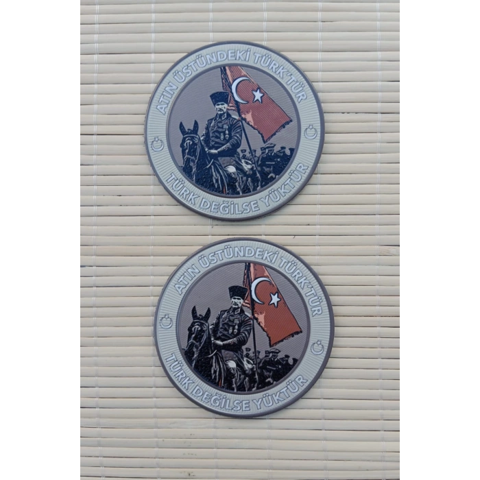 atin ustundeki turktur turk degilse yuktur 3d termoplastik silikon kabartma arma patch pec