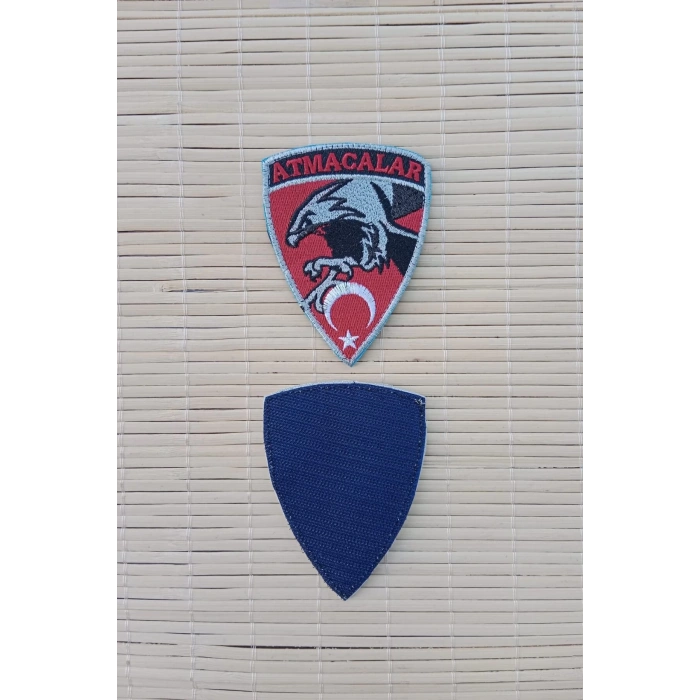 atmacalar yazili kartal ve ayyildiz bayrakli logolu nakis islemeli arma patch pec