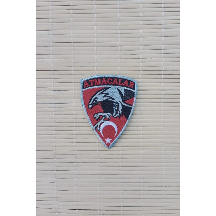 atmacalar yazili kartal ve ayyildiz bayrakli logolu nakis islemeli arma pec patch