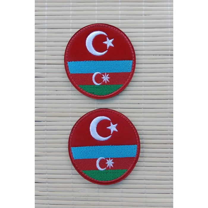 azerbaycan turkiye bayrakli nakis islemeli arma pec patch