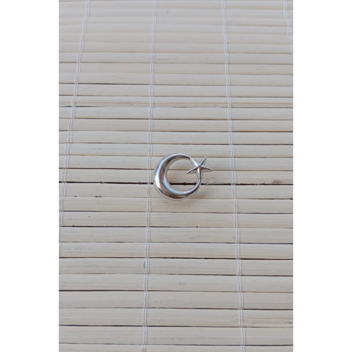 beyaz renkli ayyildiz ceket yaka ignesi yaka rozeti