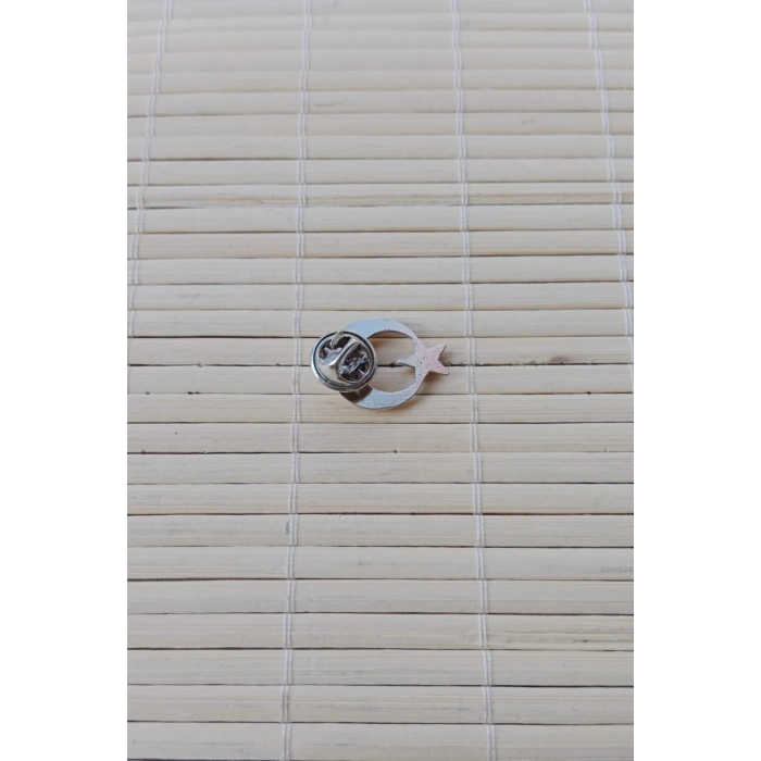 beyaz renkli ayyildiz ceket yaka ignesi yaka rozeti