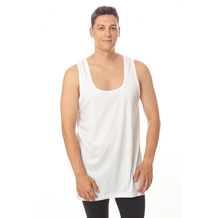 beyaz renkli kolsuz pamuklu atlet